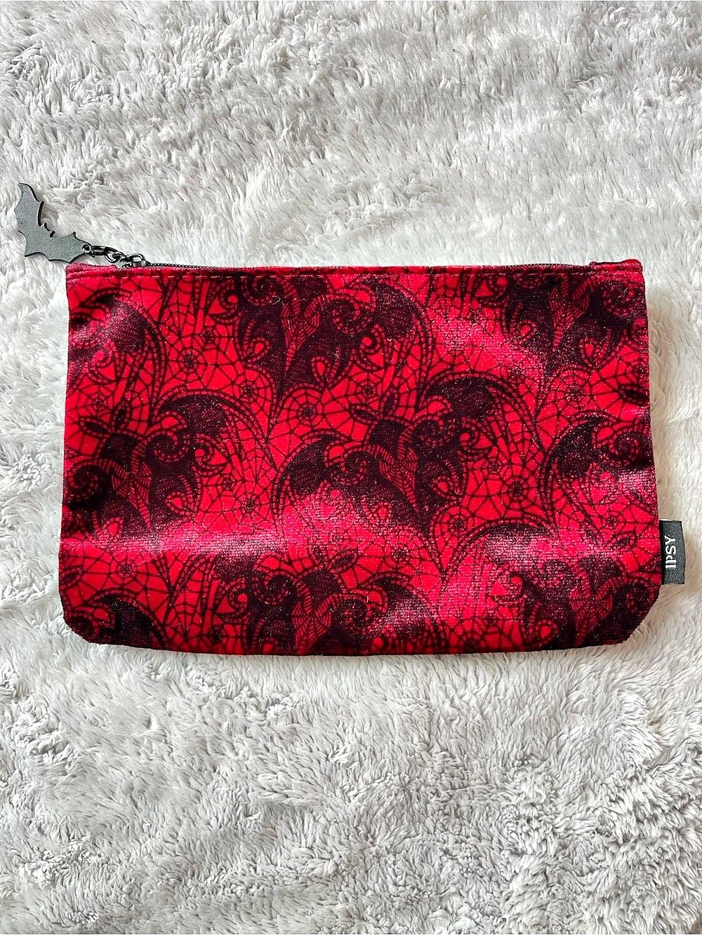 IPSY Spellbound Glam Bag Red & Black Cosmetic Pouch